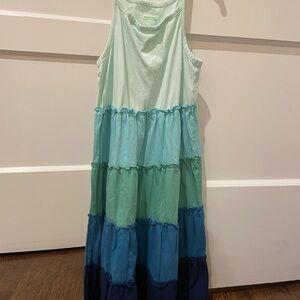 Sleeveless Multicolor Tiered Kids Dress